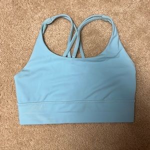 Lululemon bra!! only worn once because their sizing is crazy, cute light blue!!!